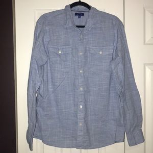 Men’s Apt 9 Blue and White Woven Button Down